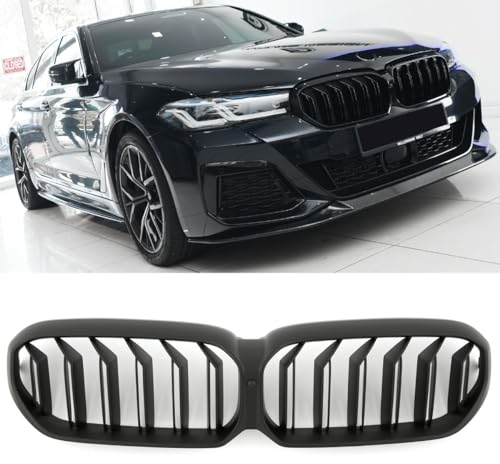 GCP PASST FÜR 5ER G30 G31 LCI SPORT KÜHLERGRILL GRILL DOPPELSTEG MATT SCHWARZ