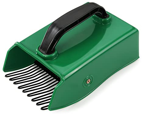GUGULUZA Raccoglitore per bacche con pettine metallico, paletta in plastica per mirtilli con manico ergonomico, rastrello per raccogliere mirtilli più facilmente, 22,9 x 14 cm (verde e nero)
