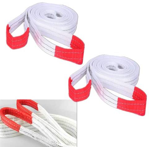 Cinghia di sollevamento con cinghia piatta, 2 pezzi di nastro di sollevamento da 2 m, 2000 kg, resistente e resistente, in poliestere duplex per ascensori di carico, cinghia per cinghia