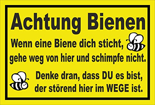 Melis-Folienwerkstatt Schild Wenn Dich eine Biene sticht 15x10cm - 3mm Hartschaum – 20 VAR S00359-235-C