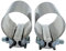 1 Pair 2pcs SHLPDFM 2 Inch Exhaust Band Clamp T304 Stainless Steel Butt Joint Band Exhaust Clamp Sleeve Coupler Universal for The Catback Muffler Downpipe