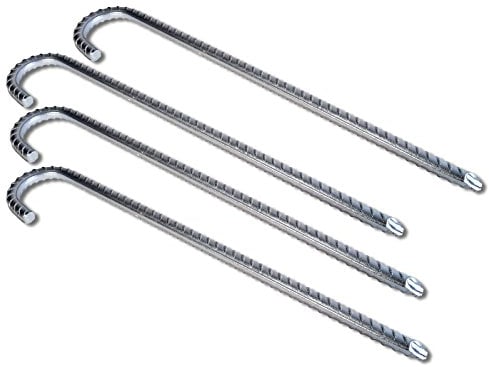 Bodenanker XL Heringe 80cm Silber -K&B Vertrieb- Erdnagel Erdanker Erdspieß Bauanker Nagel Zelt Zelthering 628 Ø 12mm (Art. 309-80cm - 4 Stück)