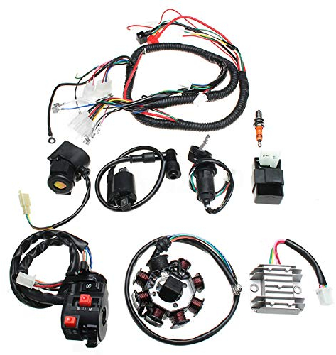 Riloer Kompletter elektrischer Kabelbaumsatz für ATV Quad 150/200/250 DC, Kabelbaum, Webstuhlkabel CDI Stator 910144