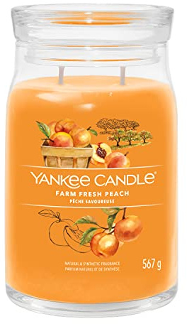 Yankee Candle Signature Scented Candle | Farm Fresh Peach Large Jar Candle with Double Wicks | Soy Wax Blend Long Burning Candle | Perfect Gifts for Women