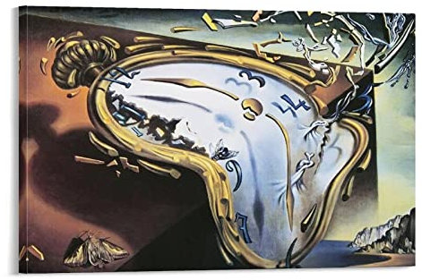RFME Die schmelzende Uhr – von Salvador Dali Malerei Kunstposter Leinwand Gemälde Poster Wandkunst Dekorative Bild Drucke Moderne Dekoration 20 x 30 cm