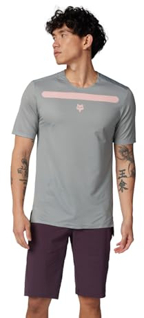 Fox Racing Herren Flexair Aviation Kurzarmtrikot Hemd, Grey Vintage Race, Large