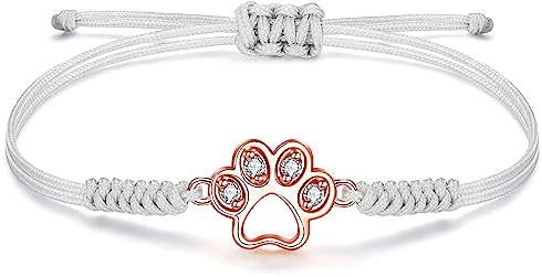 JENDEAR SHINE Hundepfoten Armband für Damen Mädchen, Handgewebtes Seil süßem Pfoten Armband, Armband-Geschenke für Hundeliebhaber