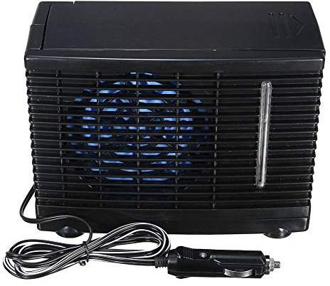 Condizionatore D'aria per Mini Auto Portatile Universale, Ventilatore Dell'aria Evaporativo Dell'acqua del Condizionatore di Raffreddamento 24V per la Casa del Camion (Nero)