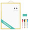 QUEENLINK Doppelseitiges Magnetisches Whiteboard, 30 x 40cm Dry Erase Board für die Wand, Kleine Goldene Aluminiumrahmen Tafel mit Halterung, tragbare Tafel für Haus Küche Büro AL70-WB2-V-3040-GLD