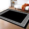 PAJEON Retro Einfacher Schwarzer Weißer Geometrischer Griechischer Schlüssel Teppiche, 120 x 170 cm Maschinengewebt Flachgewebter Teppich - für Wohnzimmer, Kinderzimmer, Schlafzimmer und die Küche
