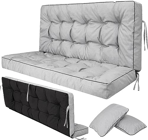 Sitzkissen Bankkissen Bankauflage für Gartenbank 140cm x 105cm x 8cm Schaukelkissen Palettenkissen Outdoor Wasserdicht Bodenkissen für Hollywoodschaukel Outdoor und Indoor Sitzauflagen Gartenmöbel