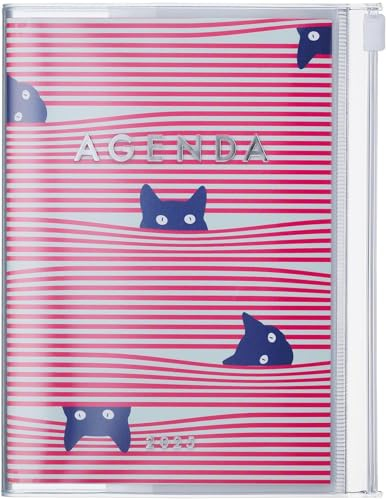 MARK'S 2024/2025 Taschenkalender A6 vertikal, Cats, Pink: Von September 2024 bis Dezember 2025