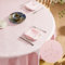 Softalker Tischdecke Rund 160 abwaschbar rosa Jacquard-Wellenmuster Wasserabweisend Abwischbar Fleckschutz Tischtuch Tablecloth für Outdoor Draußen Party Mädchen Geburtstag Silvester Hochzeit Frühling