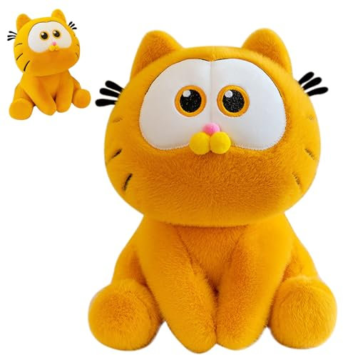Powmag Gar-Field Plüschtier, Baby Garfield Plüsch Spielzeug, Cartoon Kuscheltier Kater, Orangefarbener Katzenplüsch, Geburtstagsgeschenk für Jungen, Mädchen, Fans