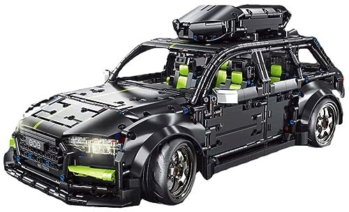 Auto Bausteine Modell für RS6, 2896 Teile Sportwagen Bausteine Bausatz, 1:10 Groß Auto Klemmbausteine Baukonstruktions Set