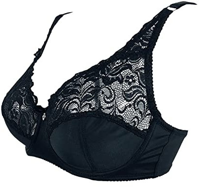 Tette Finte Adesive Reggiseno sexy in pizzo a coppa grande Reggiseno a seno grande con ferretto di alta classe senza cuciture a coppa ultra sottile per donne grasse Reggiseni Per Schiena (Black, XXXL)