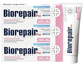 Biorepair Paradontgel Gum Repair Toothpaste - MicroRepair Fluoride-Free – SLS-Free Toothpaste to Prevent Bleeding Gums – Hydroxyapatite Fights Plaque and Tartar (Pack of 3)