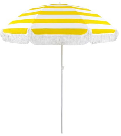 Sljovexity Schirm Mit Fransen, Ohne Ständer, Neigbar Sonnenschirm Terrasse Boho, Tragbar Fransenschirm Rund, Balkonschirm Windfest Wasserabweisend Gartenschirm Höhenverstellbar, Für Strand Und See