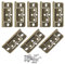 sourcing map 8Pcs 3x1.4 Inch Door Hinges Non-Mortise No Noise Bifold Door Hinges Plating for Cabinet Furniture Window Wardrobe with Screw, Bronze