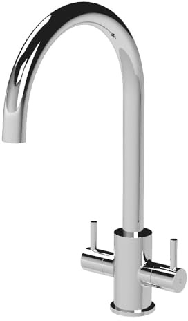 Astini Roxor Mono Dual Lever Kitchen Mixer Tap with Brushed Brass, Matt Black & Chrome Finish-Chrome
