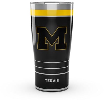 Tervis Traveler Michigan Wolverines – Bicchiere termico a tripla parete per mantenere le bevande calde e fredde, 590 ml, in acciaio inox