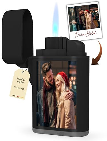 Meinearmbänder Personalisierte Geschenke für Männer & Frauen Feuerzeug personalisiert mit Foto – Farbbild Druck | Perfekt als Geschenkidee für besondere Anlässe