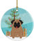 Frohe Weihnachten Baum Mops Braun Weihnachtsbaumschmuck Hängende Ornamente Mit Schnur Weihnachtsschmuck Keramik Christbaumschmuck Anhänger
