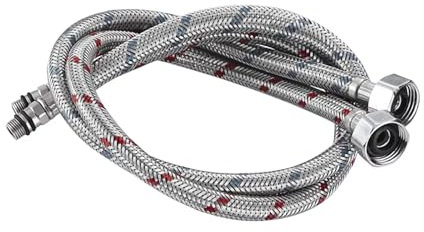 1/2 1 paire de tuyaux de plomberie flexibles en acier inoxydable pour robinet mitigeur froid chaud robinet d'alimentation en eau tuyaux de salle de bain partie 50 cm (100 cm)