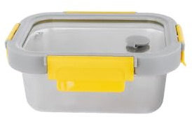 Pika| Boite alimentaire inox, couvercle verre trempé Compatible Micro-ondes | 480ml, Hermétique et légère, Compatible micro-ondes, four, congélateur, MetalShock