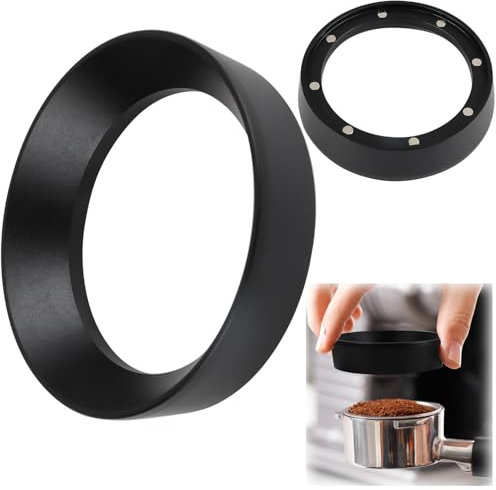 Coffee Magnetic Dosing Funnel 58mm Black – Espresso Dosing Funnel Outward Locking Design With 10 Magnets, Dosage Hopper Portafilter, Espresso Ring Barista Tool