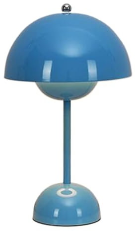 Bammare Flowerpot Tischlampe, Kabellos Nachttischlampe, Touch Dimmbar Flower Bud Lamp mit 3 Helligkeitsmodi, 3600mAh Wiederaufladbare Schreibtischlampe für Schlafzimmer, Wohnzimmer,Blau