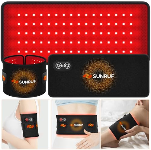 Thérapie à la lumière rouge sans fil pour le corps, coussin de luminothérapie portable, 660 & 850 nm, thérapie par lumière infrarouge pour le dos, la taille, l'épaule, l'articulation du genou, la