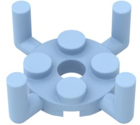 98284 Platte, rund, 2x2 mit Stiftloch und 4 Armen nach Oben, 50 STK.