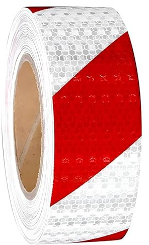 NOLACE Nastro Segnaletico Riflettente Adesivo 20m × 5cm Bagliore Nel Buio Rosso e Bianco, Per Cartelli Stradali, Sicurezza Auto Moto Bicicletta