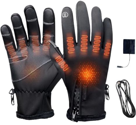 Heated Gloves - 3 Temperature Settings - Breathable Hand Warmers for, Typing, & Outdoor Work - Ideal for Cycling, Skiing, Hiking & Cold Weather