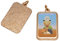 10er Pack Medaillons Anhänger rechteckig Kommunion Konfirmation - Kelch, Wein & Brot - 18x23mm