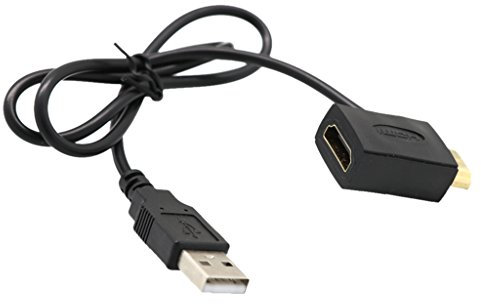MagiDeal HDMI Macho Macho a Hembra Conector Femenino del Adaptador con USB 2.0 Conector Transmisión