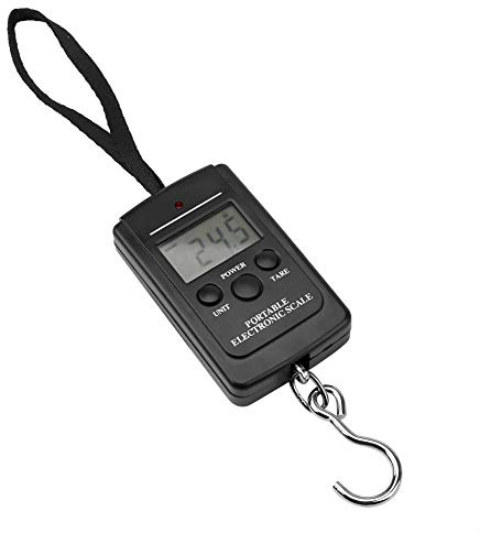 GOTOTOP Tragbare Digitale Waage Hängende Hand Skala Gepäckwaage Federwaage mit LCD-Bildschirm, bis 40kg, Fischwaage