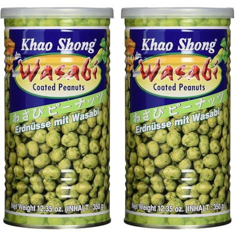 Pamai Pai® Doppelpack: 2 x 350g Geröstete Wasabi Erdnüsse scharf Wasabinüsse