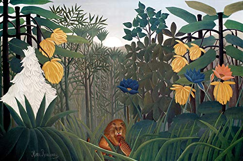1art1 Henri Rousseau XXL Poster Das Mahl des Löwen, 1907 Plakat | Bild 120x80 cm