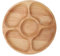 Round Appetiser Tray,Wooden 5 Section Square Serving Dish,Multiple Compartments to Place Various Food in it,Ideal for Dips, Snacks etc(25cm)