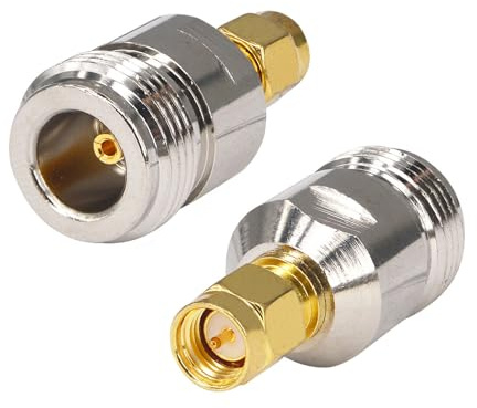 Boobrie Antennenadapter Koaxial RF Typ Koaxialkabel N-Type, weiblich auf SMA (Pins), Konverter für Antennen, Radio-Streaming WLAN (2 Stück)