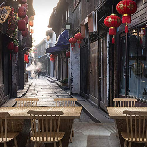 3D Mural Wallpaper Living Room Bedroom Vintage Wallpaper_江南 Chinese-Style Architecture Mural Wallpaper Restaurant Restaurant hot Pot Shop retro350cm×256cm
