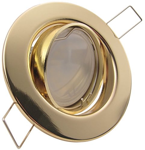 trendlights24 Decora Decken Einbaustrahler flach 35 mm 230V 3er Set - LED Spots 5W dimmbar 400lm Warmweiß 3000K - Gold - Einbauleuchten schwenkbar
