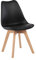 H.J WeDoo 1 x Esszimmerstühle mit Massivholz Buche Bein, Retro Design Gepolsterter Stuhl Küchenstuhl Holz, Schwarz