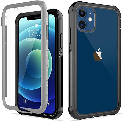 ROSEHUI for iPhone 7 Plus iPhone 8 Plus Case Full-Body Rugged Clear Phone Case with Built-in Screen Protector Heavy Duty Shockproof Cover for iPhone 7 Plus iPhone 8 Plus Grey