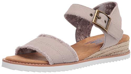 Skechers Damen Desert KISS Adobe Princess Sandals, Light Taupe Canvas, 38 EU