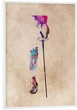 artboxONE Poster mit weißem Rahmen 18x13 cm Sport Fencing Art - Bild Fence fecht fechten