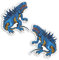 2 x 10 cm blaue Dinosaurier-Vinyl-Aufkleber – T-Rex Dino Monster Aufkleber #70635