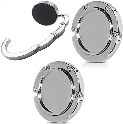 PIQIUQIU Set 2X Gancio Borsa, Appendi Borsa in Alluminio Pieghevole Antiscivolo AntiGraffio - Appendiborsa Scrivania Max 3 kg